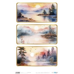 Papel de arroz Landscape: Mountain Lake III. PFY15262. Los mejores productos en L'aura Bella tu tienda online