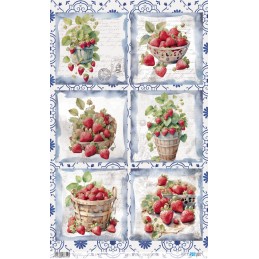 Papel de arroz Strawberries III. PFY13754. Los mejores productos en L'aura Bella tu tienda online