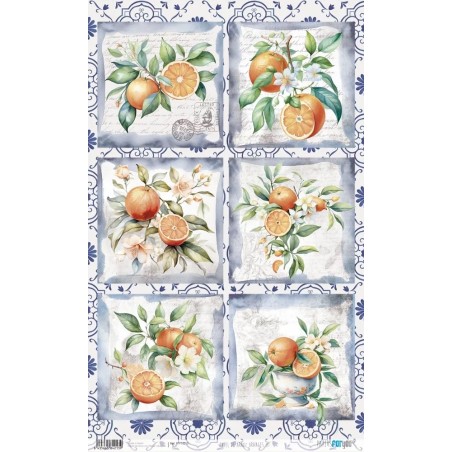 Papel de arroz Oranges III. PFY14213. Los mejores productos en L'aura Bella tu tienda online