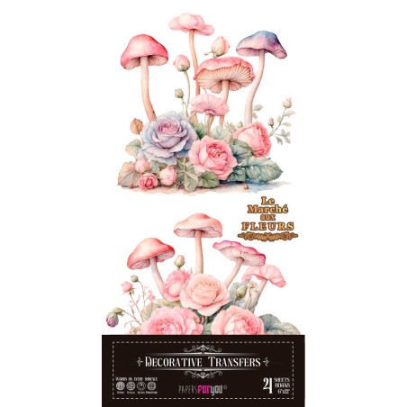 Blushrooms. Decorative Transfers 15x30cm 6″x 12″. 4 Hojas. PFY-14627. Los mejores productos en L'aura Bella, tu tienda online