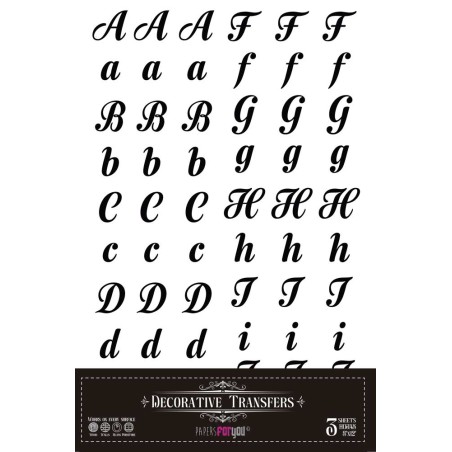 Abecedary. Decorative Transfers 20x30cm 8″x 12″. 3 Hojas. PFY-15234. Los mejores productos en L'aura Bella, tu tienda online