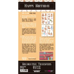 Happy Birthday. Decorative Transfers 15x30cm 6″x 12″. PFY-15229. Los mejores productos en L'aura Bella, tu tienda online