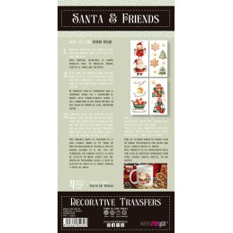 Santa & Friends. Decorative Transfers 15x30cm. 4 Hojas. PFY-15431. Los mejores productos en L'aura Bella, tu tienda online