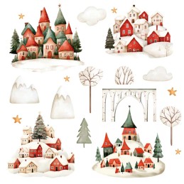 Santa & Friends. Decorative Transfers 30x30cm. 2 Hojas. PFY-15433. Los mejores productos en L'aura Bella, tu tienda online