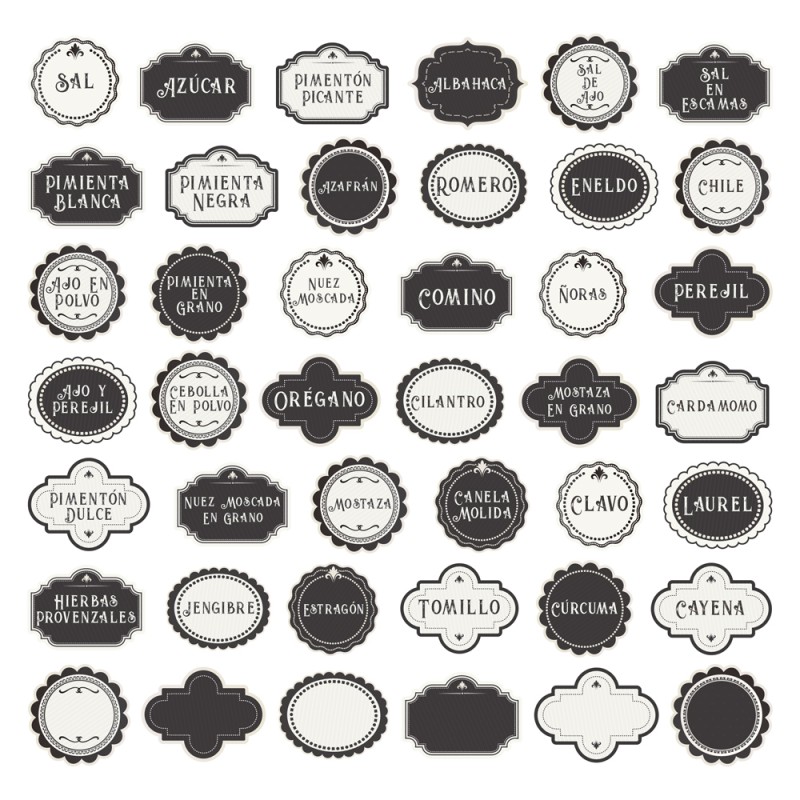 Botes de especias. Decorative Transfers 30x30cm. 2 Hojas. PFY-15472. Los mejores productos en L'aura Bella, tu tienda online