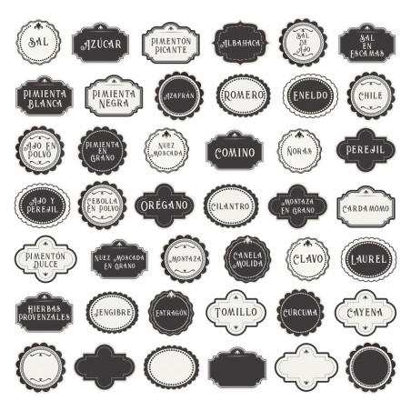 Botes de especias. Decorative Transfers 30x30cm. 2 Hojas. PFY-15472. Los mejores productos en L'aura Bella, tu tienda online