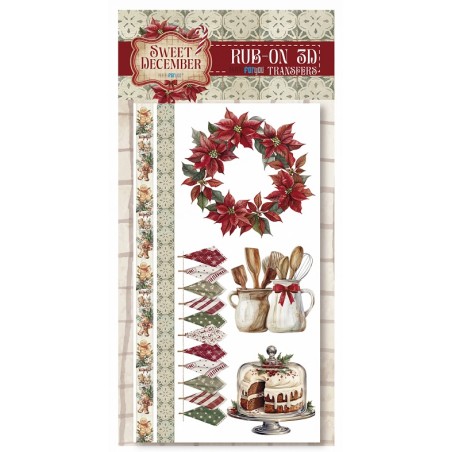 Sweet December. Rub On Transfers 12x25cm. 2 Hojas. PFY-15367. Los mejores productos en L'aura Bella, tu tienda online