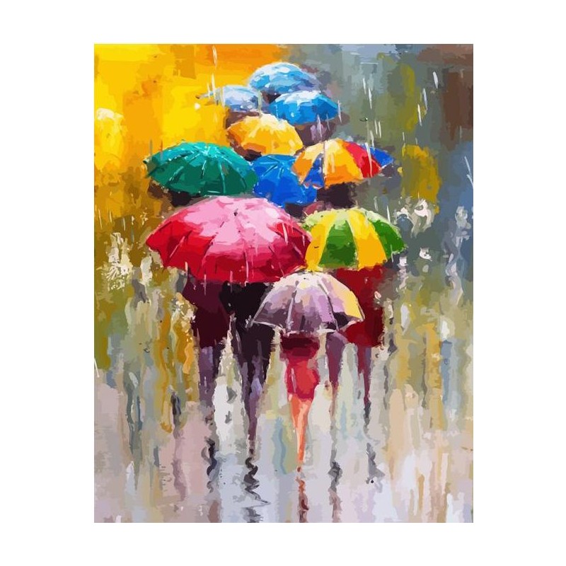 Kit Pintar por números Paraguas en el aire 2. PN2428-Y. Figured'Art. Los mejores productos en L'aura Bella tu tienda online