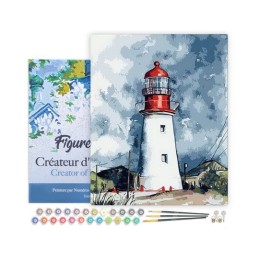 Kit Pintar por números Faro y cielo tormentoso. PN1858-Y. Figured'Art. Los mejores productos en L'aura Bella tu tienda online