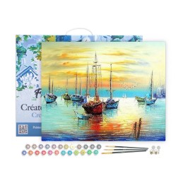 Kit Pintar por números: Veleros en el puerto. PN078-Y. Figured'Art. Los mejores productos en L'aura Bella tu tienda online