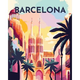 Kit Pintar por números: Póster Barcelona. FA10156-Y. Figured'Art. Los mejores productos en L'aura Bella tu tienda online