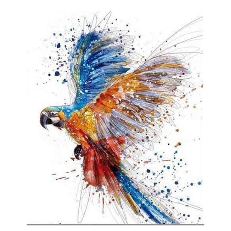 Kit Pintar por números: Loro con pintura. PN1861-Y. Figured'Art. Los mejores productos en L'aura Bella tu tienda online