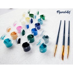 Contenido kits de pintar por números de Figured'Art. Los mejores productos en L'aura Bella tu tienda online