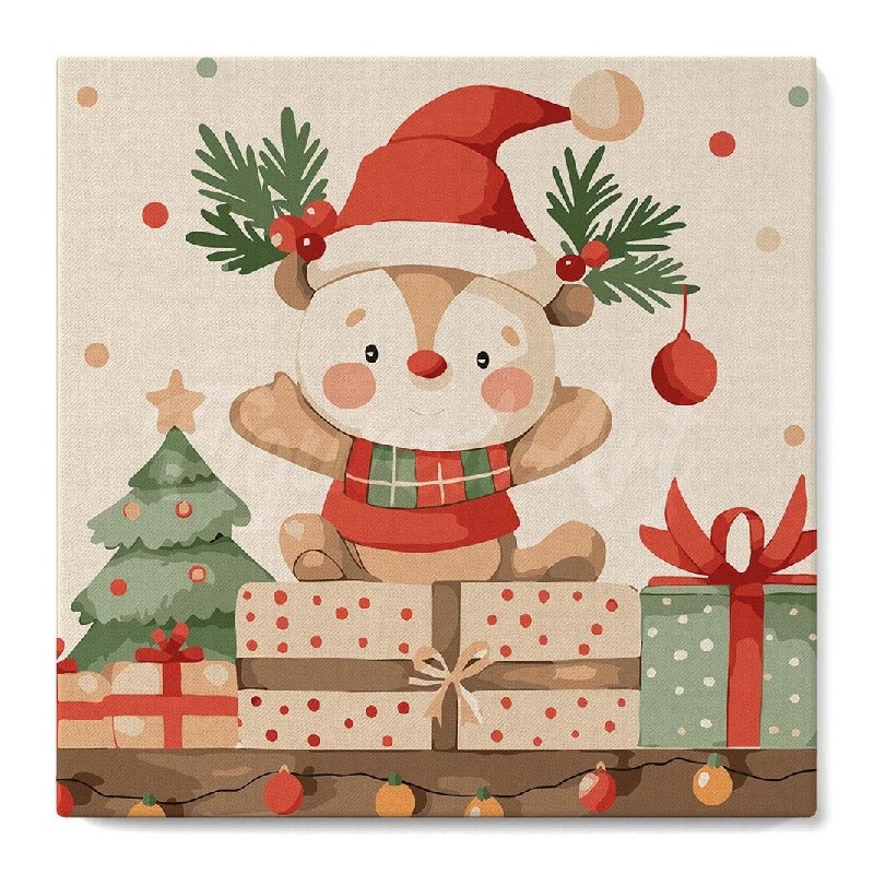 Kit Pintar por números MINI, Oso y regalos Navidad. SFA299-Y. Los mejores productos en L'aura Bella tu tienda online