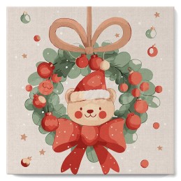 Kit Pintar por números MINI: Oso y Corona Navideña. SFA297-Y. Los mejores productos en L'aura Bella tu tienda online