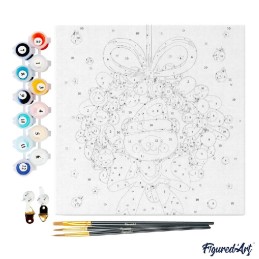 Kit Pintar por números MINI: Oso y Corona Navideña. SFA297-Y. Los mejores productos en L'aura Bella tu tienda online