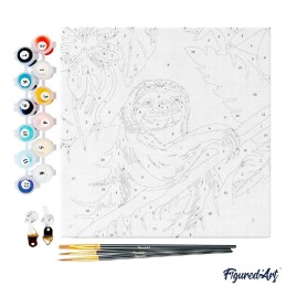 Kit Pintar por números MINI: Perezoso Tropical. SFA107-Y. Los mejores productos en L'aura Bella tu tienda online