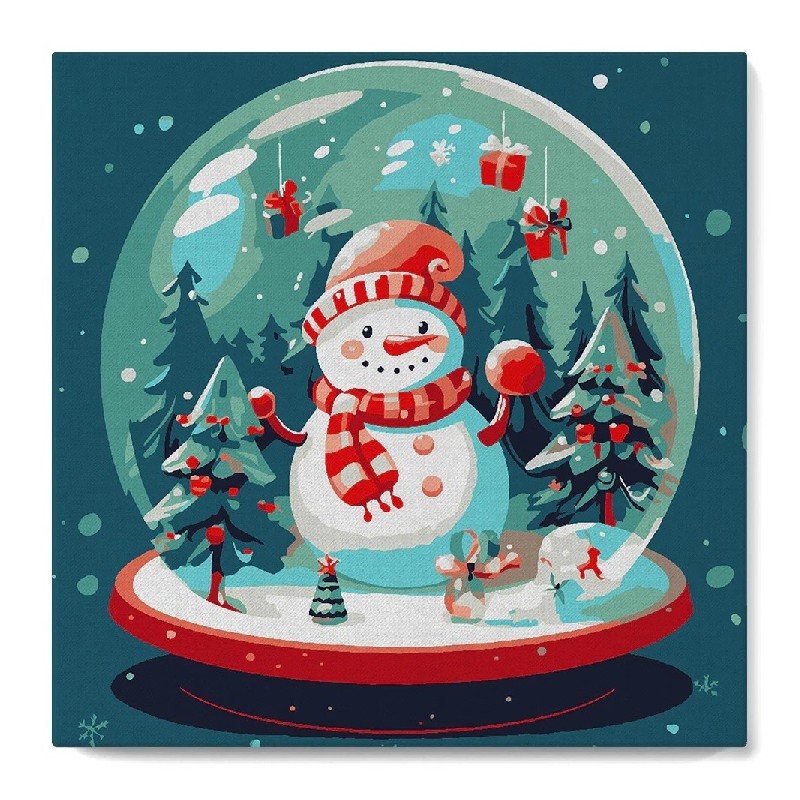 Kit Pintar por números MINI: Muñeco de nieve en snowglobe. SFA206-Y. Los mejores productos en L'aura Bella tu tienda online