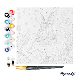 Kit Pintar por números MINI: Conejito de Navidad. SFA270-Y. Figured'Art. Los mejores productos en L'aura Bella tu tienda online