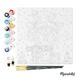 Kit Pintar por números MINI: Reno Navideño. SFA300-Y. Figured'Art. Los mejores productos en L'aura Bella tu tienda online