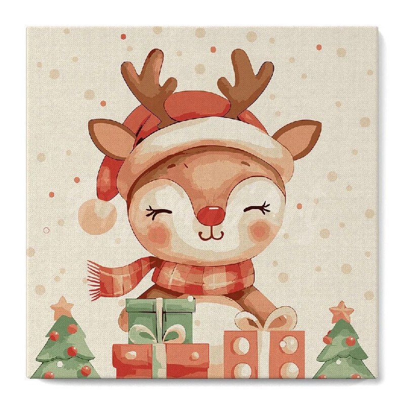 Kit Pintar por números MINI: Reno Navideño. SFA300-Y. Figured'Art. Los mejores productos en L'aura Bella tu tienda online