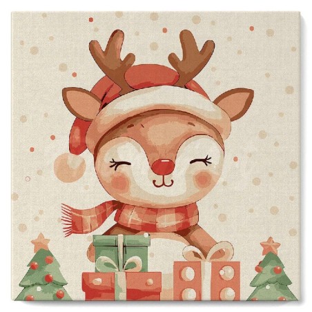 Kit Pintar por números MINI: Reno Navideño. SFA300-Y. Figured'Art. Los mejores productos en L'aura Bella tu tienda online