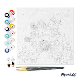 Kit Pintar por números MINI: Papá Noel y camión. SFA325-Y. Figured'Art. Los mejores productos en L'aura Bella tu tienda online