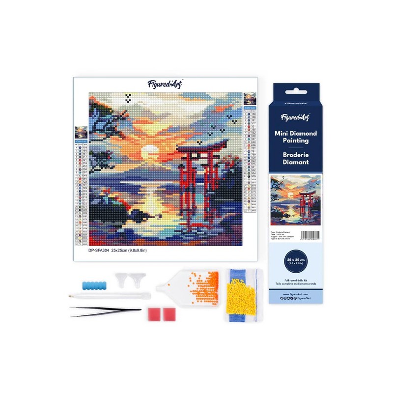 Kit Diamond Painting: Puerta Torii al Atardecer. DPSFA304. Los mejores productos en L'aura Bella tu tienda online