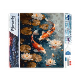 Kit Diamond Painting: Carpas Koi y flores vintage. DPFA10573. Los mejores productos en L'aura Bella tu tienda online