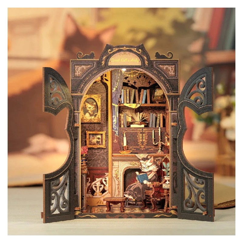 Book Nook: Estudio del Conde Gato. Figured'Art. SD03. Los mejores productos en L'aura Bella, tu tienda online