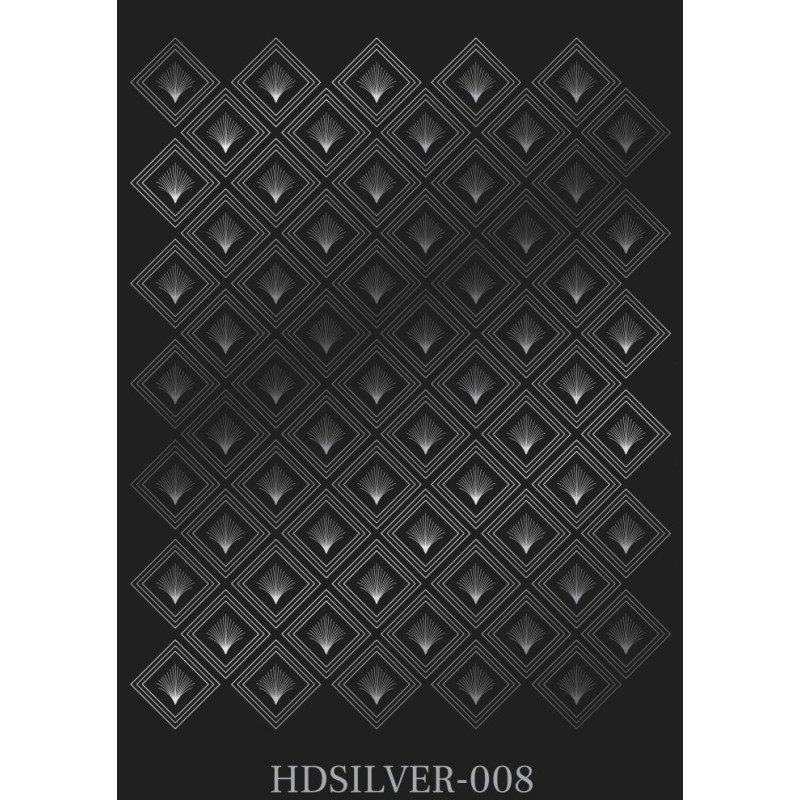 Transfer RUB-ON Silver. Modelo art deco. HDS008. Cadence. Los mejores productos en L'aura Bella, tu tienda online