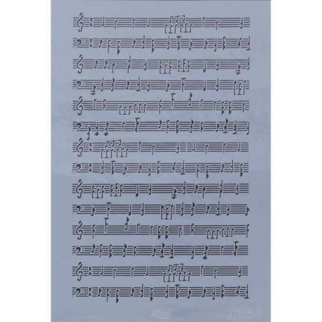 Plantilla stencil: Partitura musical. 17564. 33x48 cm. Rich. Los mejores productos en L'aura Bella tu tienda online