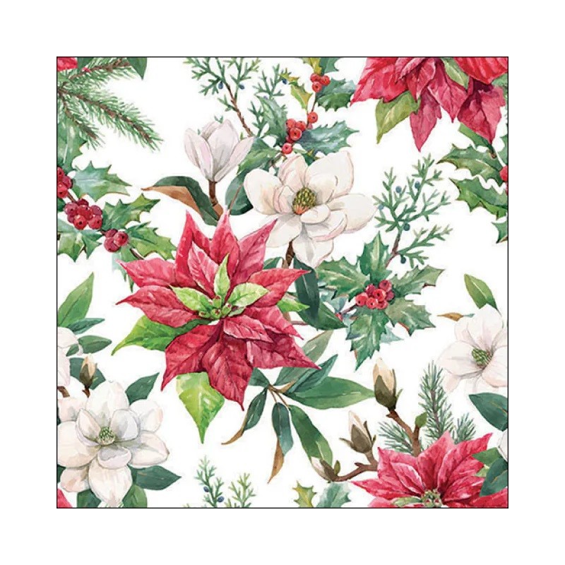 Servilleta para decoupage: Christmas Florals. 33318875. Los mejores productos en L'aura Bella, tu tienda online