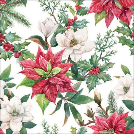 Servilleta para decoupage: Christmas Florals. 33318875. Los mejores productos en L'aura Bella, tu tienda online