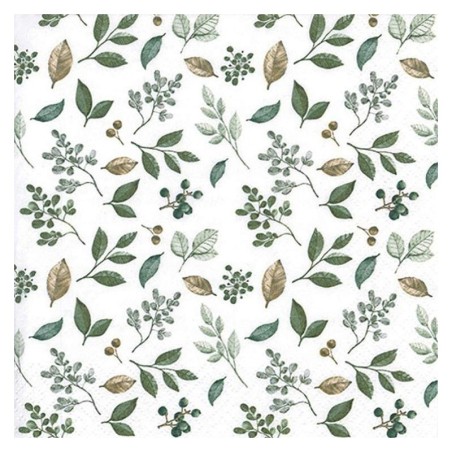 Servilleta para decoupage: Frosty Leaves Green. 313334. Los mejores productos en L'aura Bella, tu tienda online