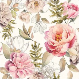 Servilleta para decoupage: Peonies composition cream. 13318131. Los mejores productos en L'aura Bella, tu tienda online