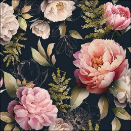 Servilleta para decoupage: Peonies composition black. 13318132. Los mejores productos en L'aura Bella, tu tienda online