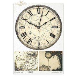 Relojes. Alicia. Papel de arroz A3. Decoupage. ITD Collection. R1462L. Los mejores productos en L'aura Bella, tu tienda online