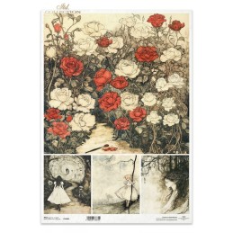 Pintando rosas. Alicia. Papel arroz A3. Decoupage. ITD. R1466L. Los mejores productos en L'aura Bella, tu tienda online