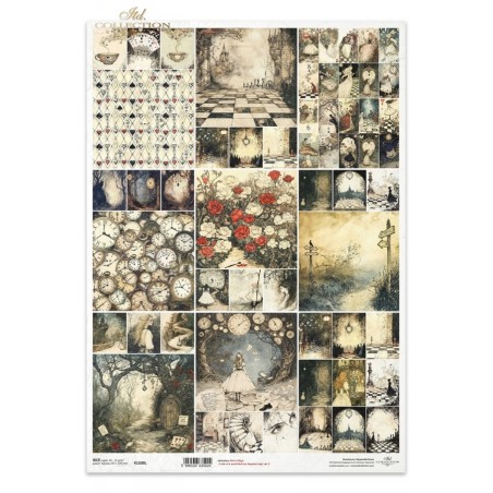 Collage de Alicia. Papel arroz A3. Decoupage. ITD. R1500L. Los mejores productos en L'aura Bella, tu tienda online