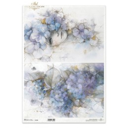 Mujer y flores azules. Papel arroz A3. Decoupage. ITD. R1538L. Los mejores productos en L'aura Bella, tu tienda online