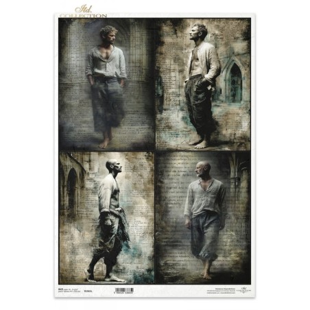 Hombres. Papel arroz A3. Decoupage. ITD.  R1561L. Los mejores productos en L'aura Bella, tu tienda online