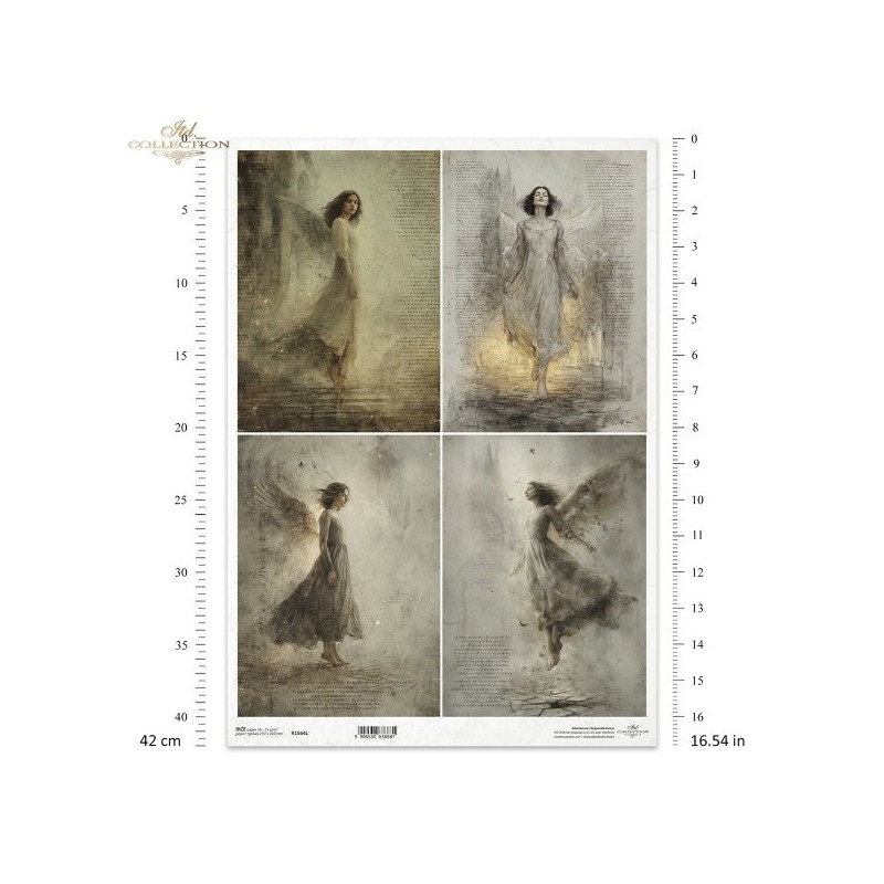 Ángeles. Papel arroz A3. Decoupage. ITD.  R1564L. Los mejores productos en L'aura Bella, tu tienda online