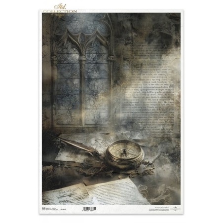 Brújula. Papel arroz A3. Decoupage. ITD. R1567L. Los mejores productos en L'aura Bella, tu tienda online