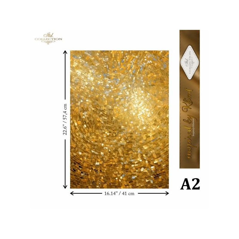 Oro. Papel de arroz A2 para decoupage. ITD Collection. FPA2003. Los mejores productos en L'aura Bella, tu tienda online