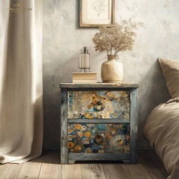 Turquesas y Oro. Papel de arroz A2  decoupage. ITD Collection. FPA2009. Los mejores productos en L'aura Bella, tu tienda online