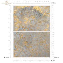 Círculos dorados. Papel de arroz A2 decoupage. ITD Collection. FPA2010. Los mejores productos en L'aura Bella, tu tienda online