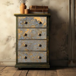 Círculos dorados. Papel de arroz A2 decoupage. ITD Collection. FPA2010. Los mejores productos en L'aura Bella, tu tienda online