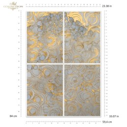 Círculos dorados. Papel de arroz A1 decoupage. ITD Collection. FPA1010. Los mejores productos en L'aura Bella, tu tienda online