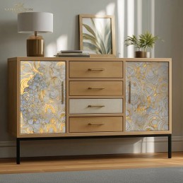 Círculos dorados. Papel de arroz A1 decoupage. ITD Collection. FPA1010. Los mejores productos en L'aura Bella, tu tienda online